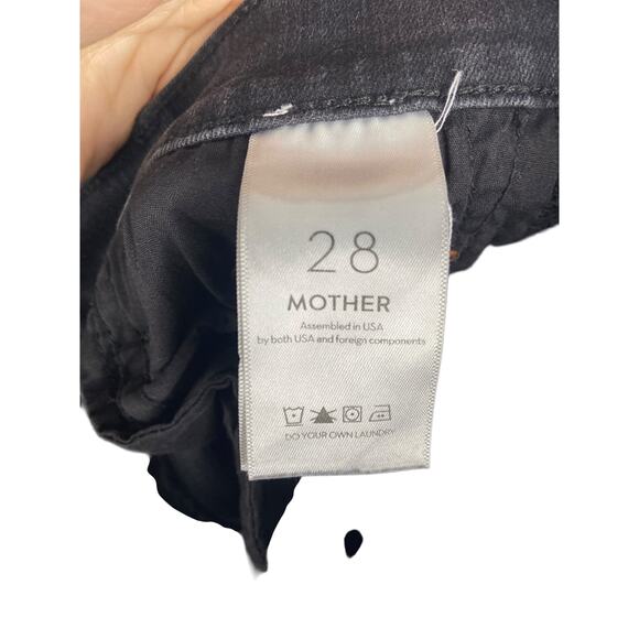 Mother The Insider Crop Jeans Stretch High Rise Not Guilty Black Wash USA Sz 28 - Picture 10 of 12